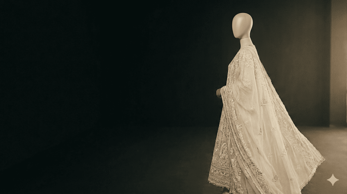 Ivory Embroidered Suit - Dark Moody Theme