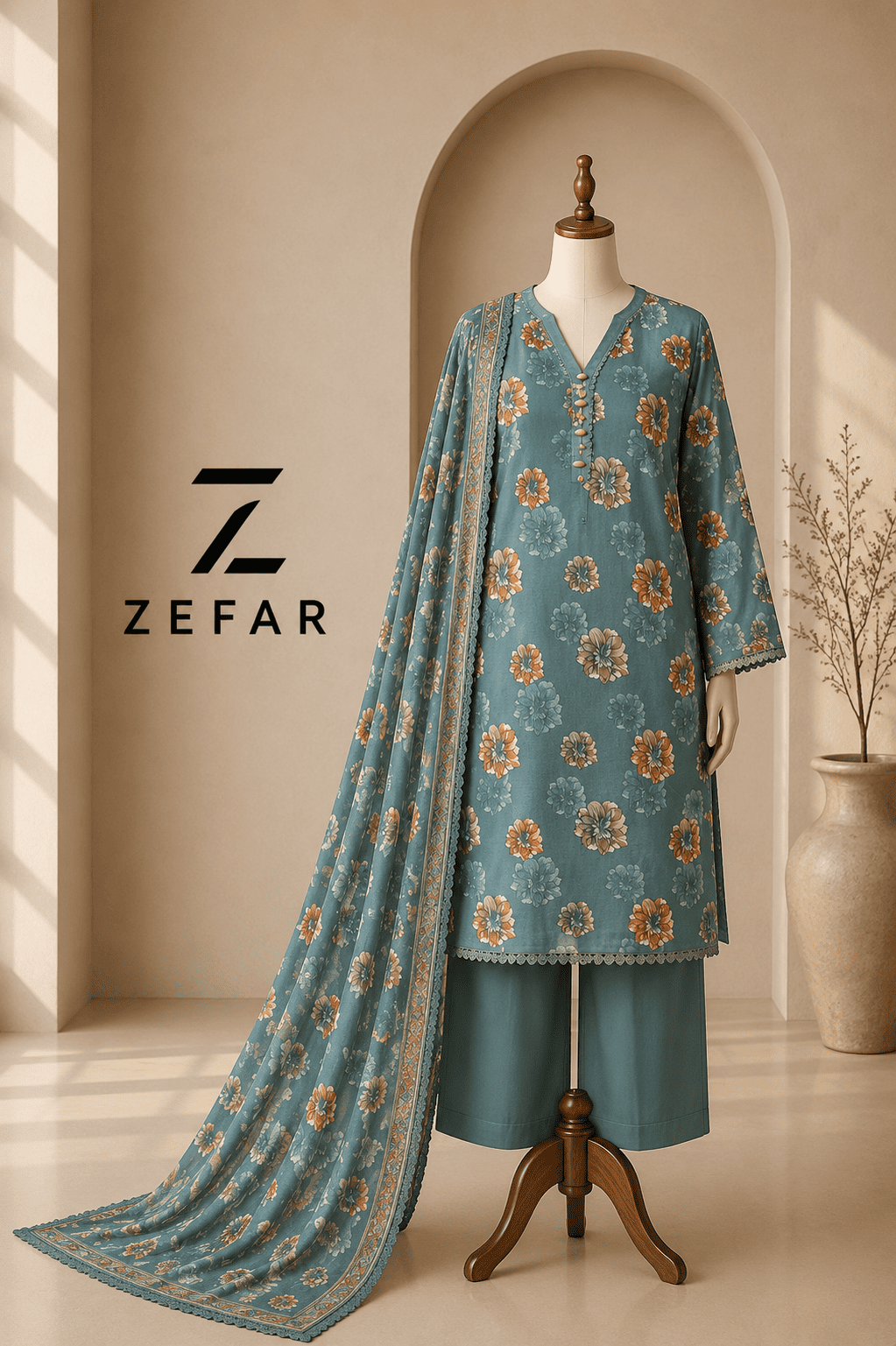 Rana Arts Rose 2PC Digital Printed Lawn Suit