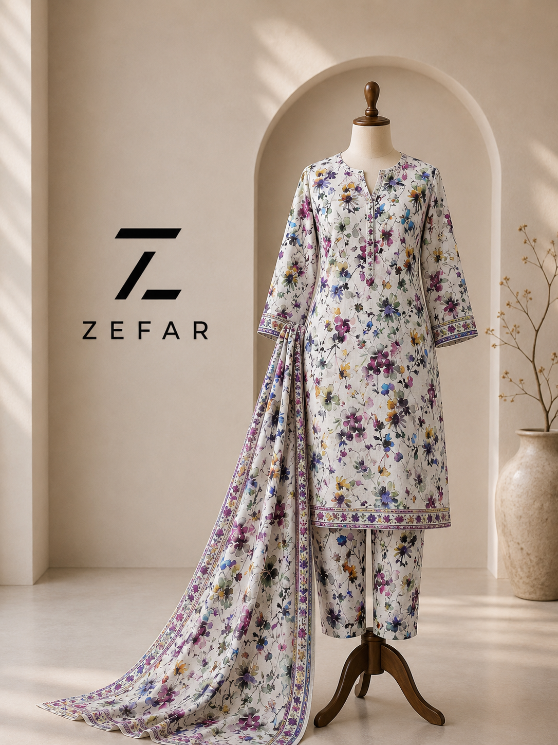 Rana Arts Rose 2PC Digital Printed Lawn Suit
