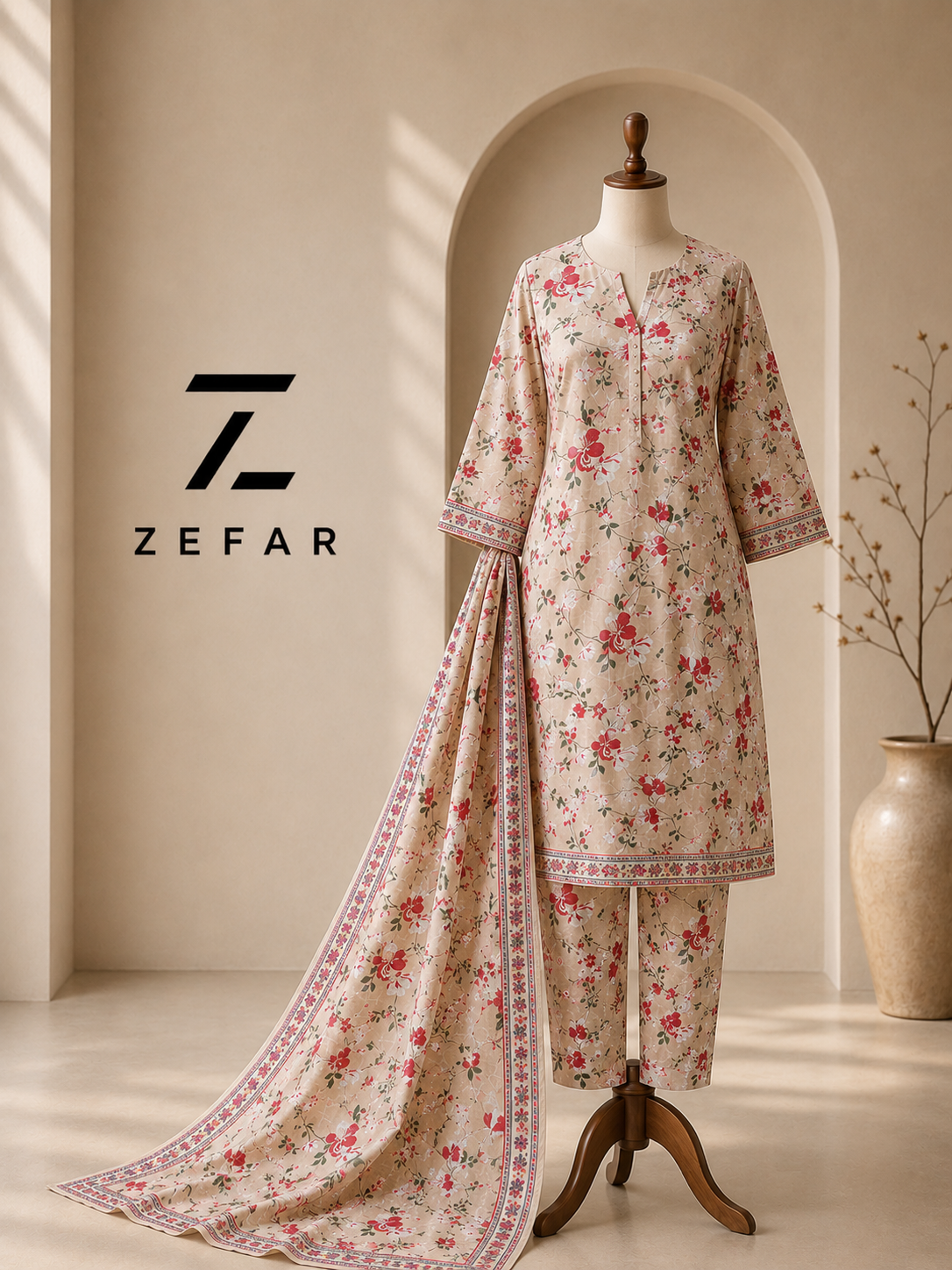 Rana Arts Rose 2PC Digital Printed Lawn Suit