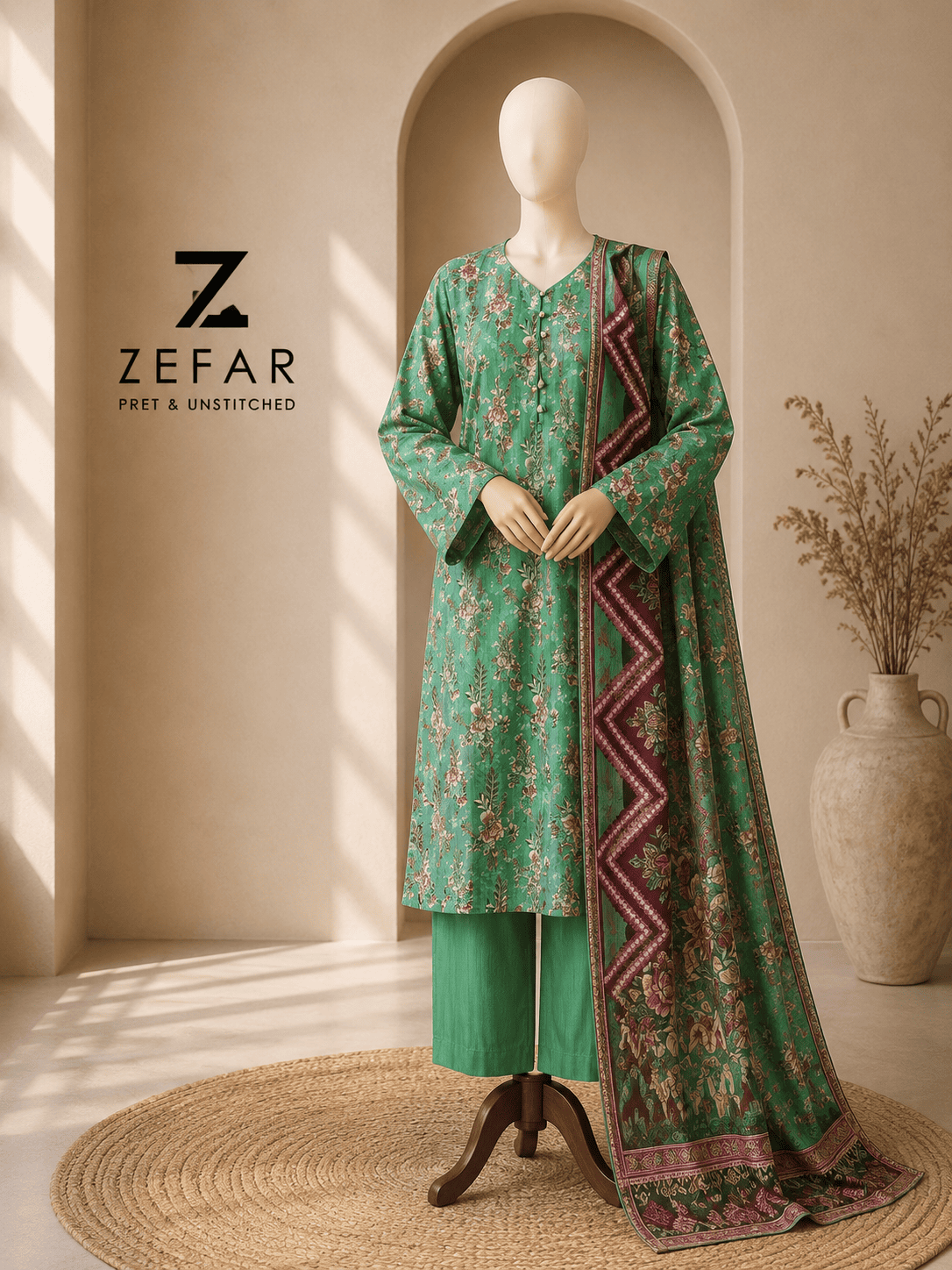 Rana Arts Zarineh 3PC Digital Printed Lawn Suit – Orignal