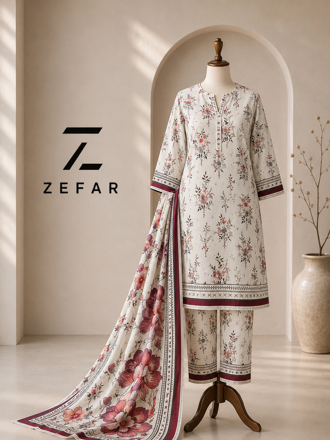 Rana Arts Zarineh 3PC Digital Printed Lawn Suit – Orignal