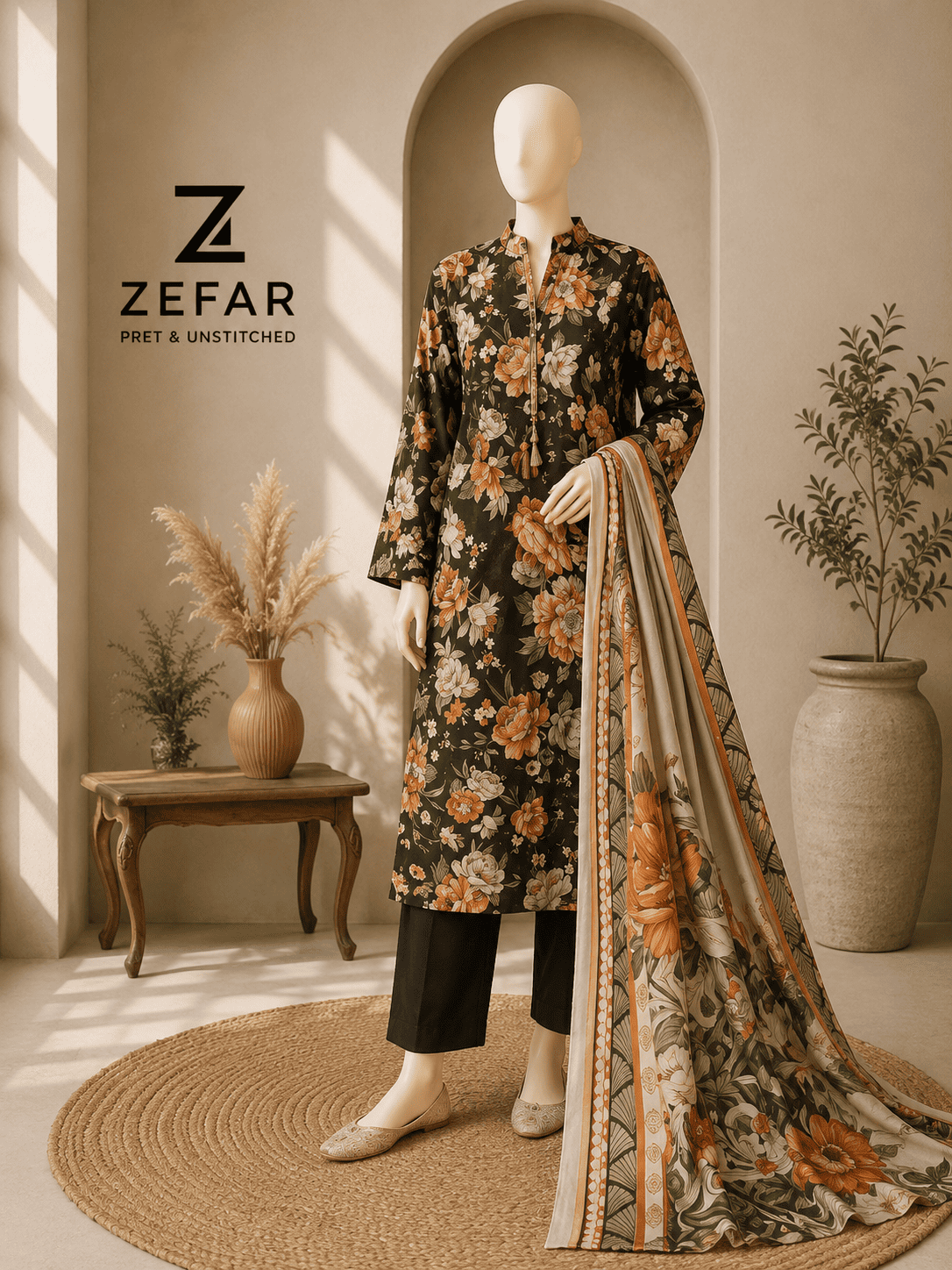 Rana Arts Zarineh 3PC Digital Printed Lawn Suit – Orignal