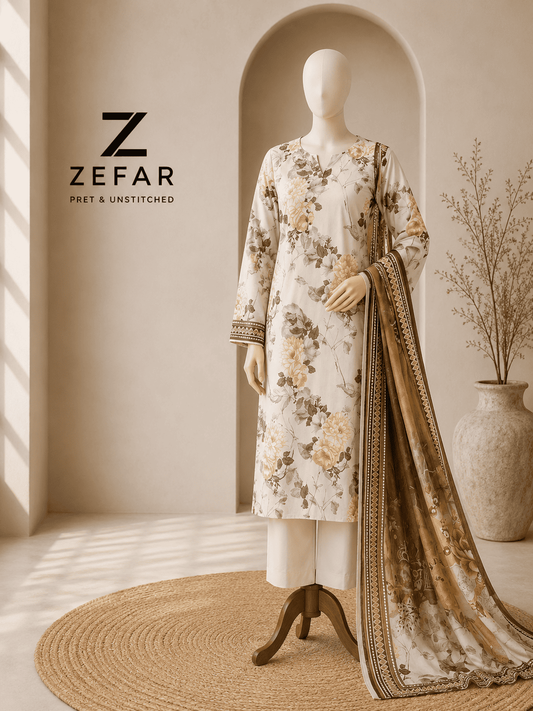 Rana Arts Zarineh 3PC Digital Printed Lawn Suit – Orignal