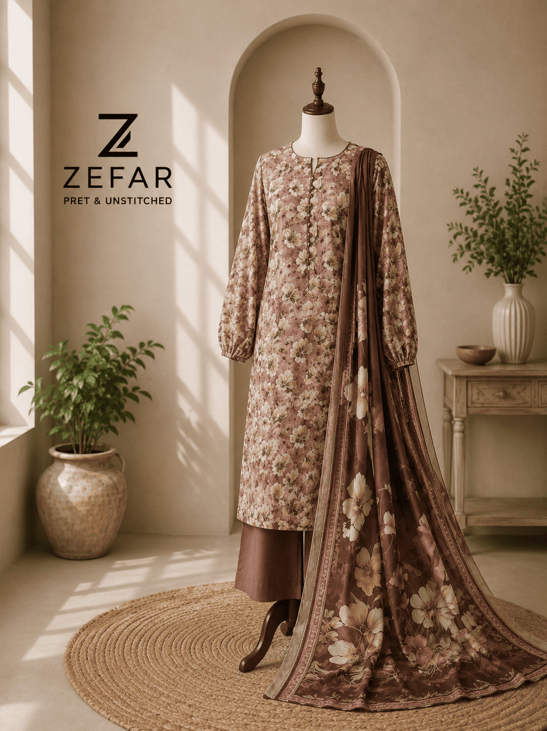 Rana Arts Zarineh 3PC Digital Printed Lawn Suit – Orignal