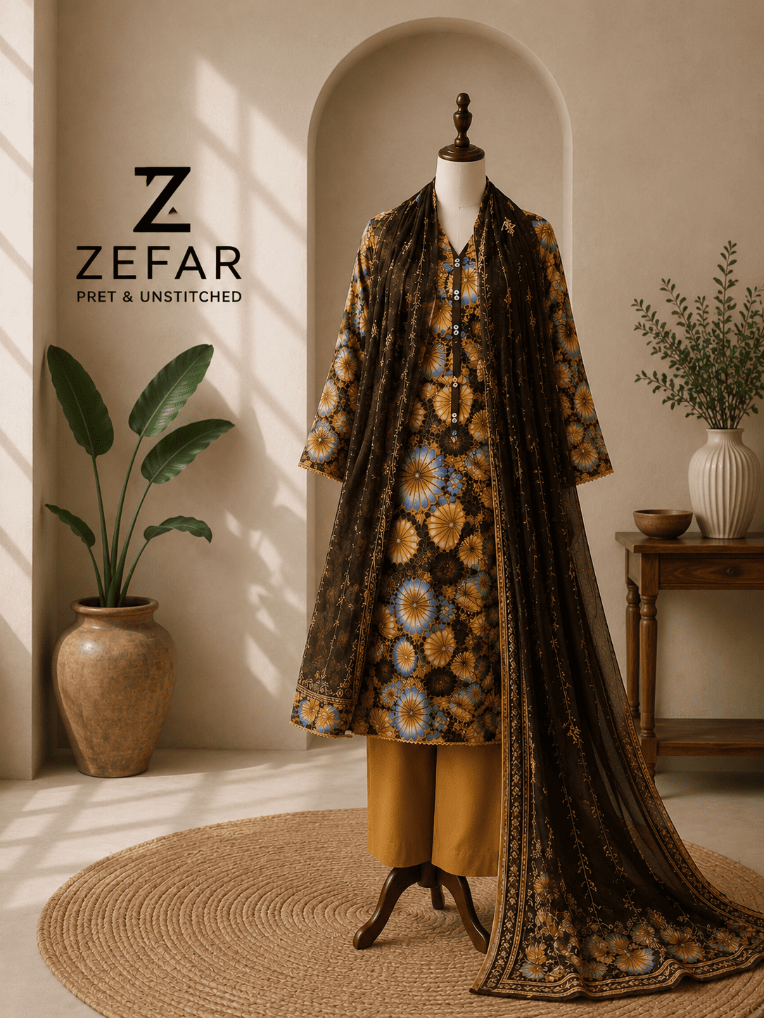 Rana Arts Zarineh 3PC Digital Printed Lawn Suit – Orignal