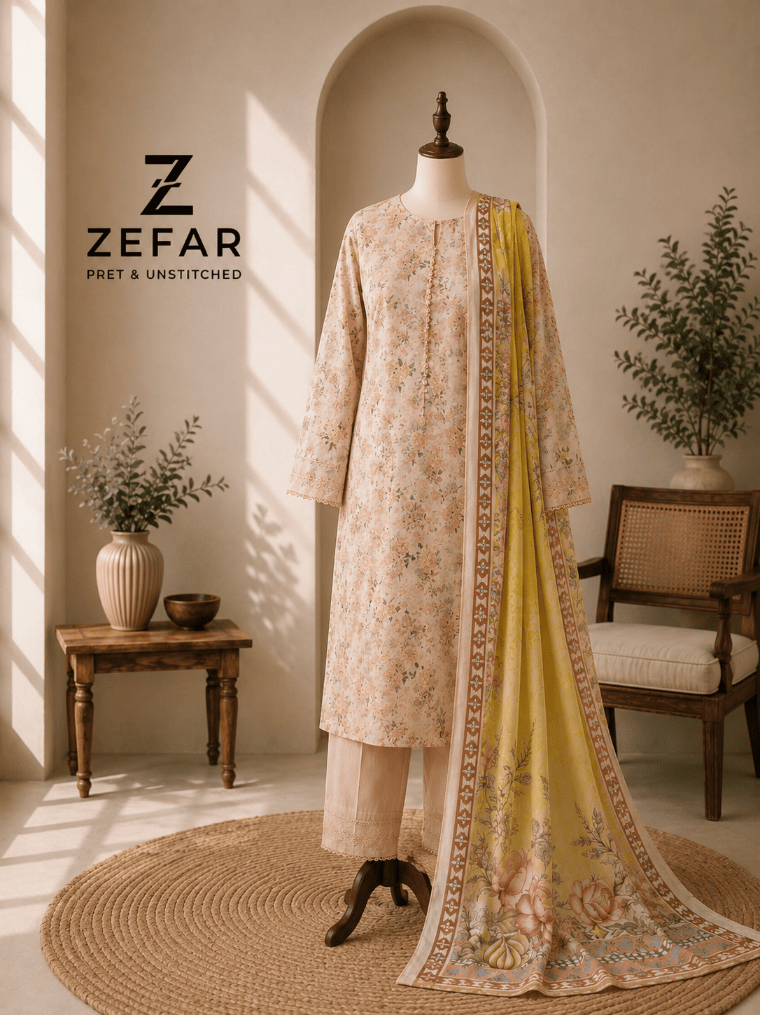 Rana Arts Zarineh 3PC Digital Printed Lawn Suit – Orignal