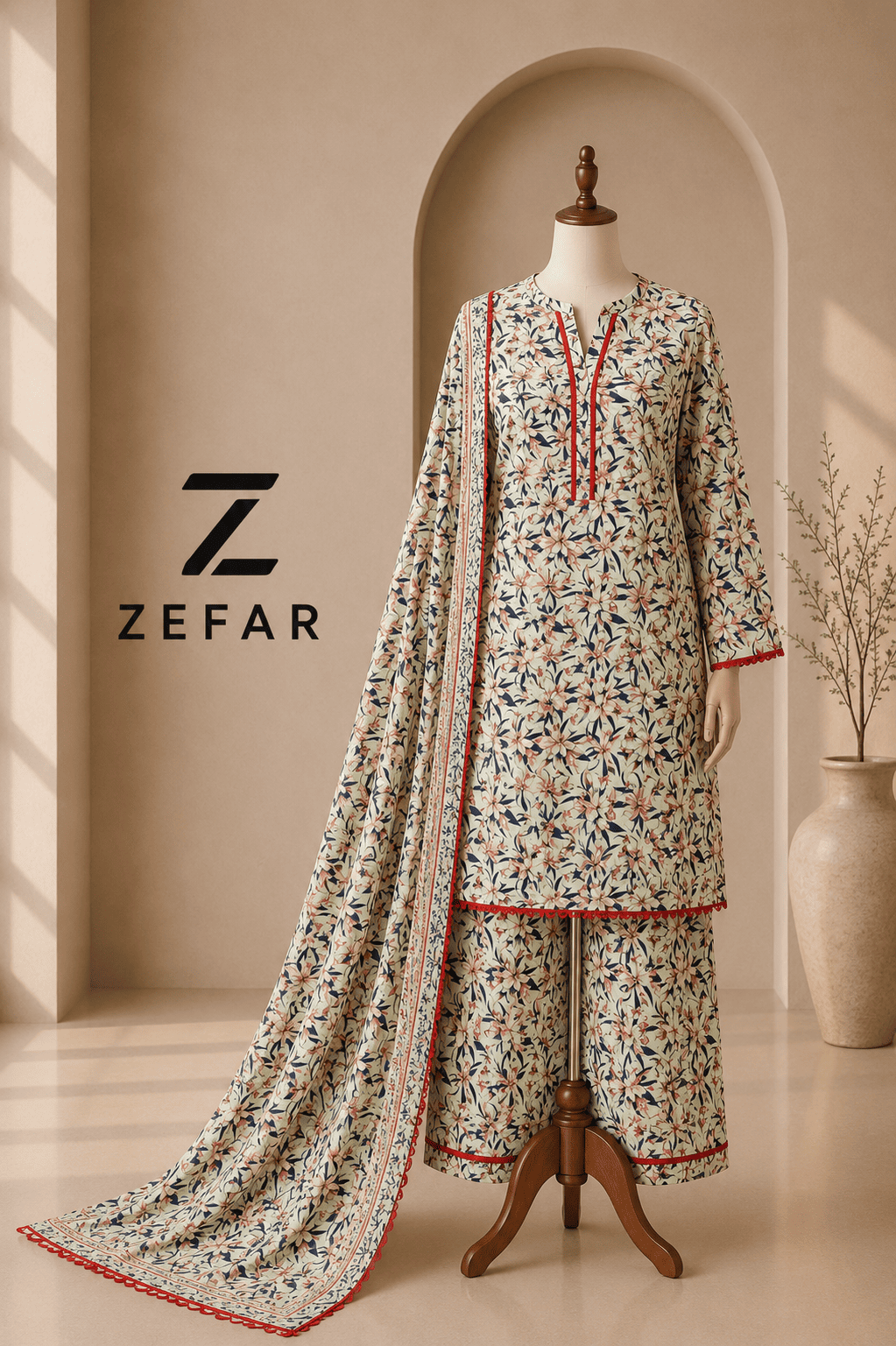 Rana Arts Rose 2PC Digital Printed Lawn Suit