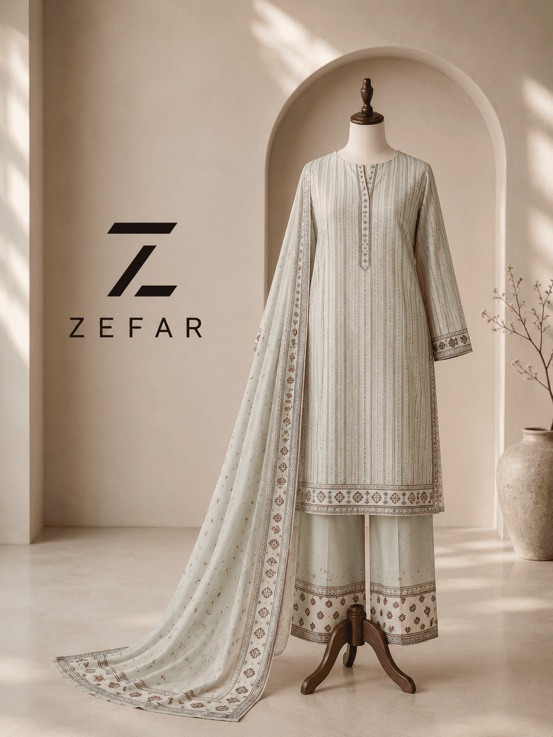 Bin Saeed 3PC Digital Printed Lawn Suit – Premium Replica